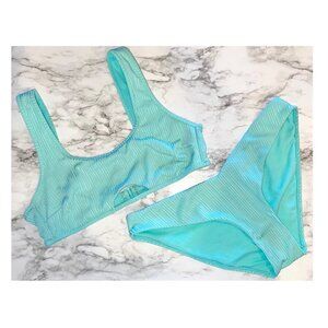 No Boundaries Blue 2 Piece Bikini Set size large 11-13